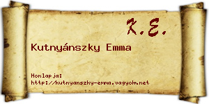Kutnyánszky Emma névjegykártya