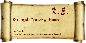 Kutnyánszky Emma névjegykártya