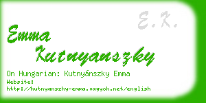 emma kutnyanszky business card